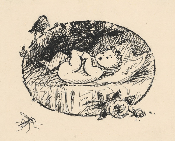 Ľudovít Fulla – Ležiace dieťa 