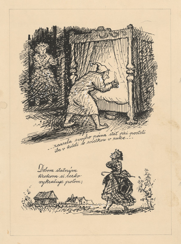 Ľudovít Fulla – 1. Zazrela svojho pána...   2. Debora si vykračuje poľom. 