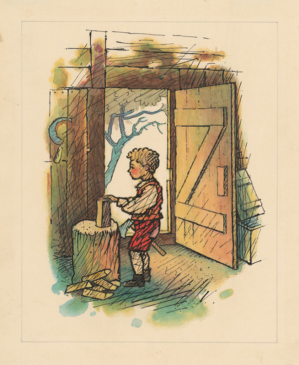 Ľudovít Fulla – Chlapček v drevárni 