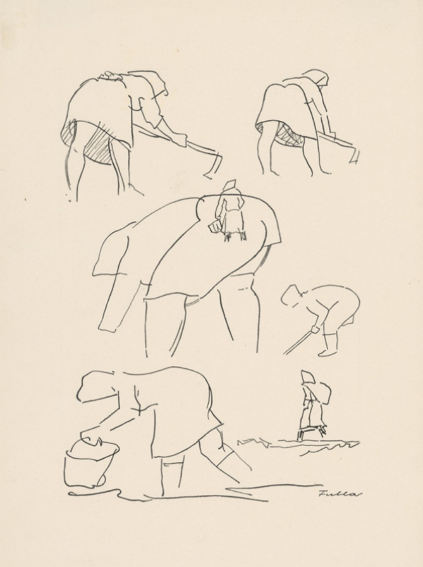 Ľudovít Fulla – Štúdia okopávačiek k obrazu Vykopávanie zemiakov 