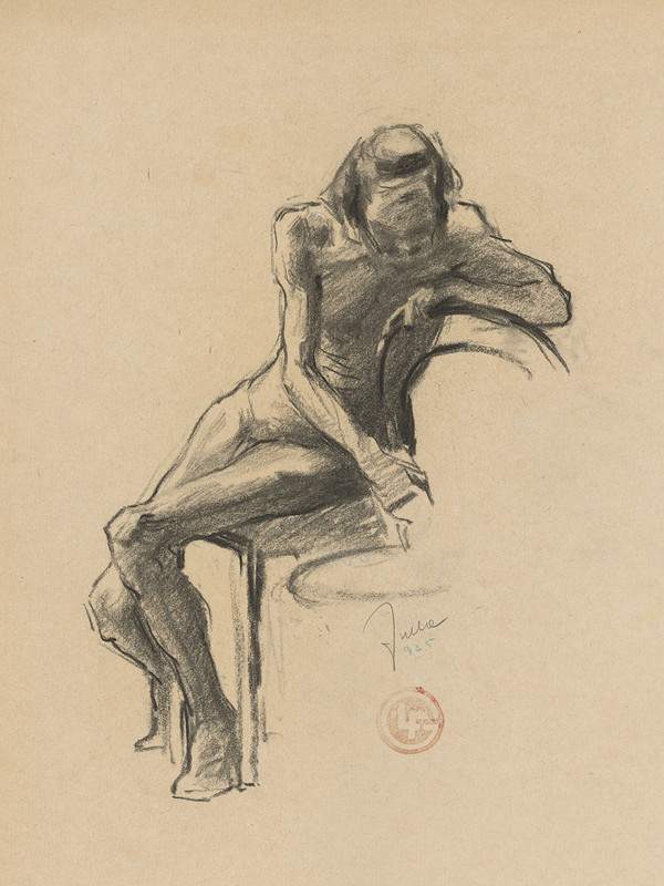Ľudovít Fulla – Štúdia sediaceho aktu 
