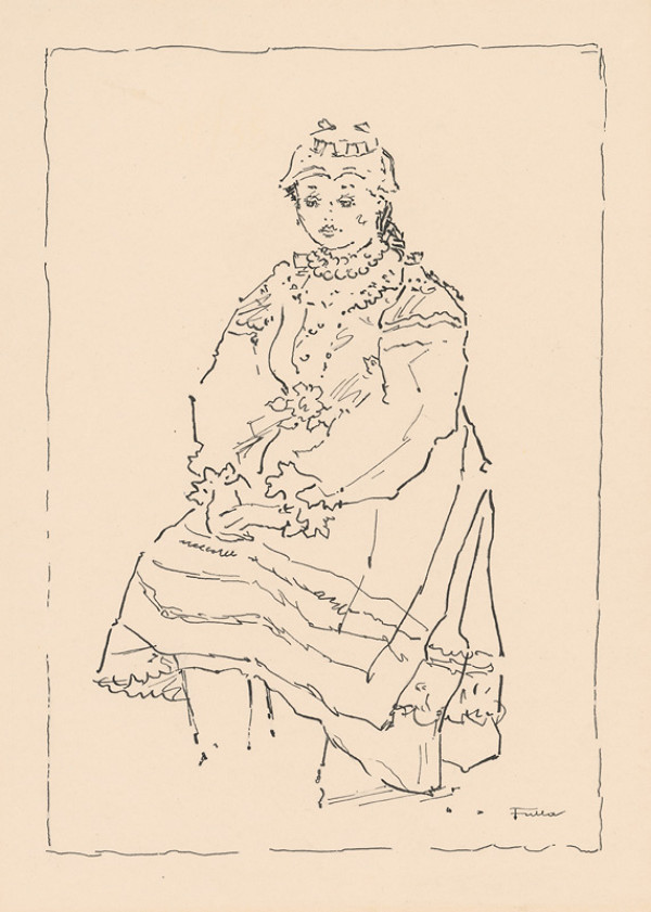 Ľudovít Fulla – Štúdia sediacej Ždiaranky 