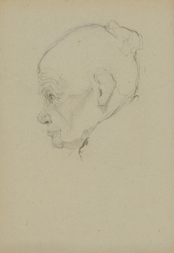 Ľudovít Fulla – Štúdia hlavy starkej - profil 
