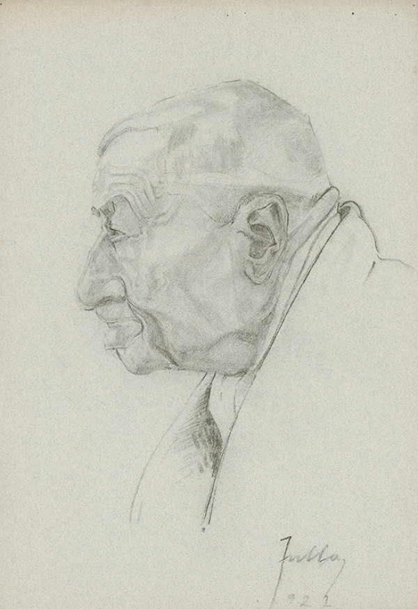 Ľudovít Fulla – Štúdia hlavy starca - profil 