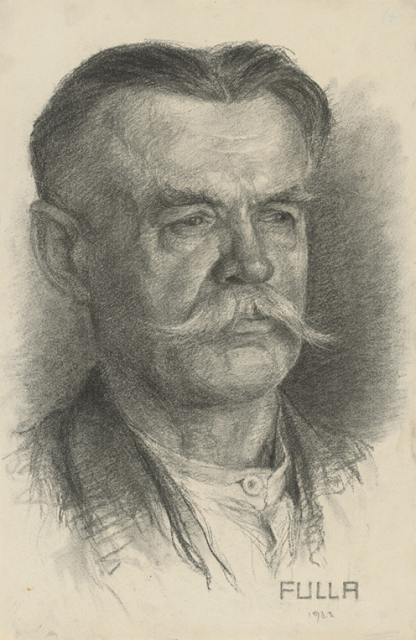 Ľudovít Fulla – Štúdia hlavy muža s fúzkami II. 