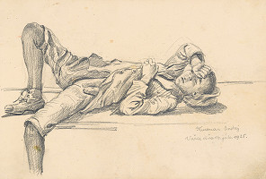 Jaroslav Augusta – Náčrt dievčiny v ľudovom odeve  