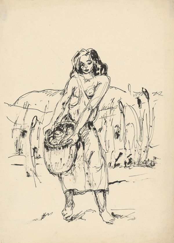 Július Flache – Žena s košom