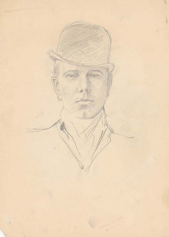 Ladislav Mednyánszky – Portrét mladého muža v klobúku 