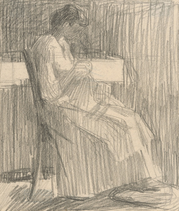 Eduard Putra – Štúdia šijúcej ženy 