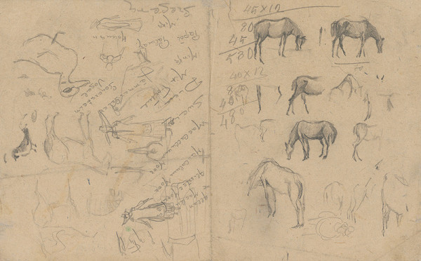 Ladislav Mednyánszky – Náčrty zvierat. Figurálne náčrty 498 