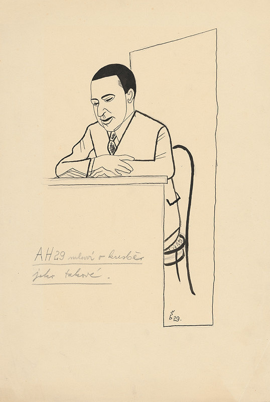 Štefan Bednár – AH 29 mluví o kresbě jako takové - karikatúra A. Hoffmeistra 