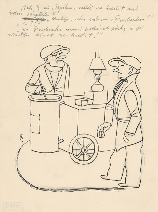 Štefan Bednár – Pouličný predavač - 1931 