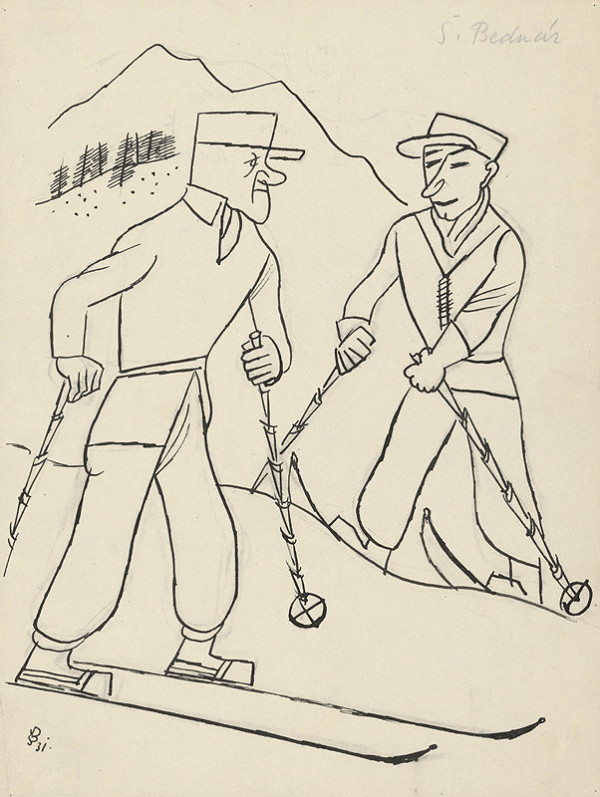 Štefan Bednár – Dvaja lyžiari - 1931 