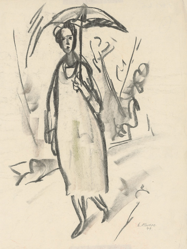 Eugen Nevan – Žena s dáždnikom - 1944 