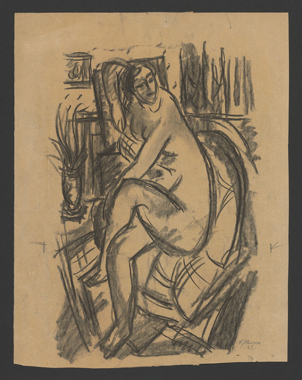 Eugen Nevan – Sediaca žena v kresle 