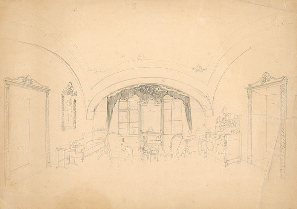 Ladislav Mednyánszky – Sketch of Interior 