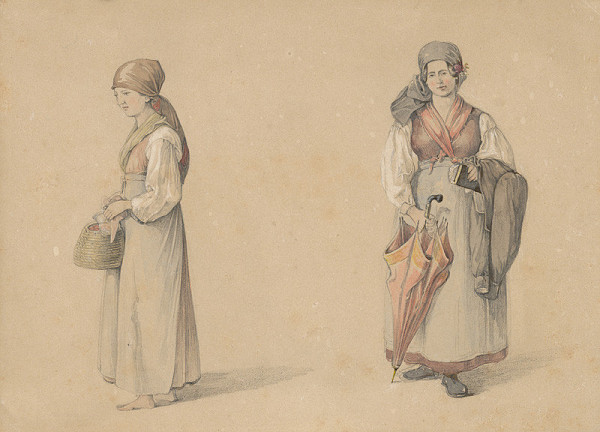 Karol Ľudovít Libay – Stojaca žena z en face a z profilu 