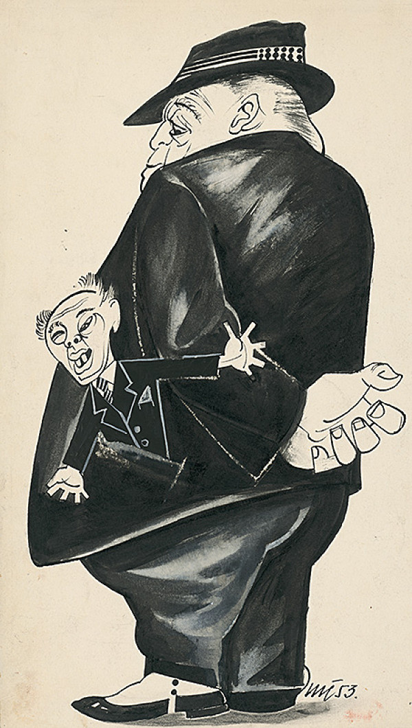 Marián Čunderlík – Z vrecka amerického zbrojára trčí figúrka kórejského diktátora Li Syn manna: Mám takú pevnú pozíciu, že si môžem všetko dovoliť. 