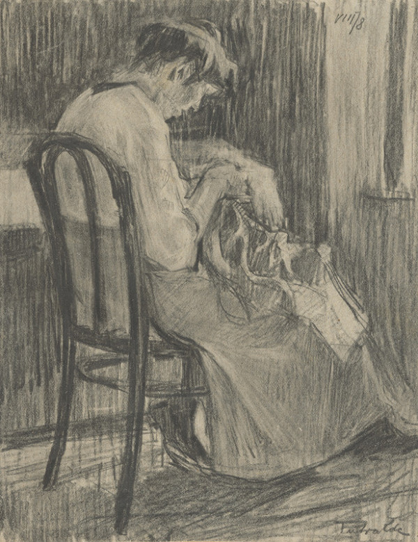 Eduard Putra – Study of a Woman Sowing 