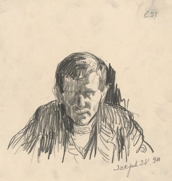 Eduard Putra – Štúdia mužskej hlavy 