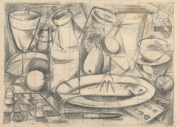 František Studený – Kubistické zátišie s kartami 