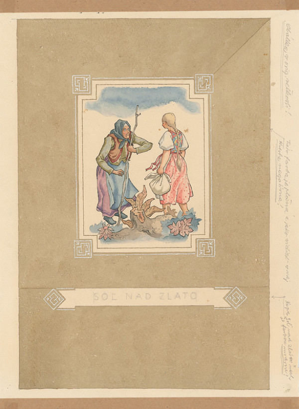 Emil Makovický – Obálka ku knihe P. Dobšinského Soľ na zlato 