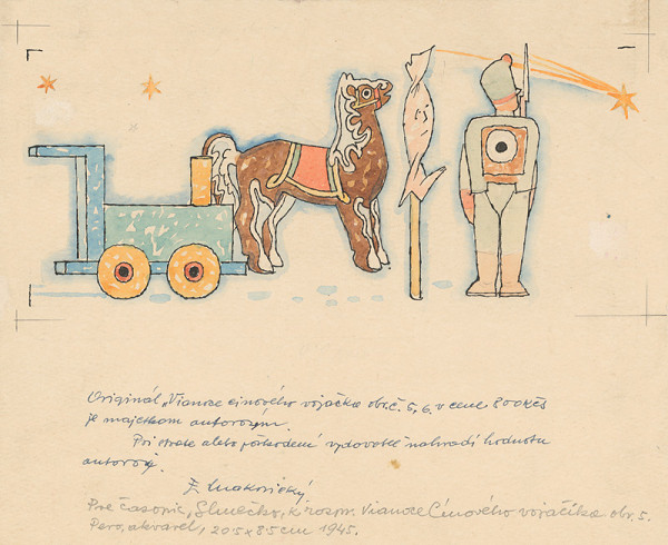 Emil Makovický – Vianoce cínového vojačika I. Ilustrácia pre časopis Slniečko 