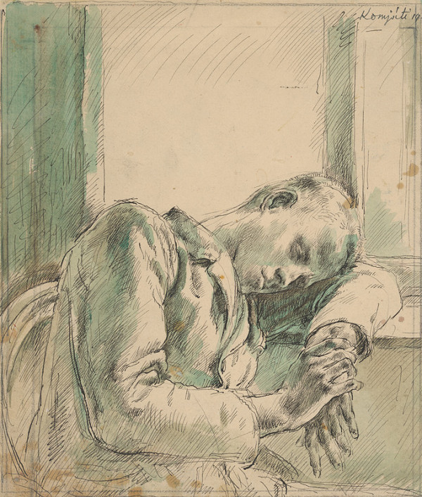 Gyula Komjáti – Štúdia spiaceho mladého muža 