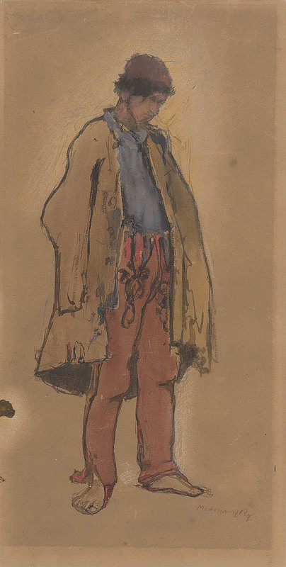 Ladislav Mednyánszky – Štúdia stojaceho cigáňa 