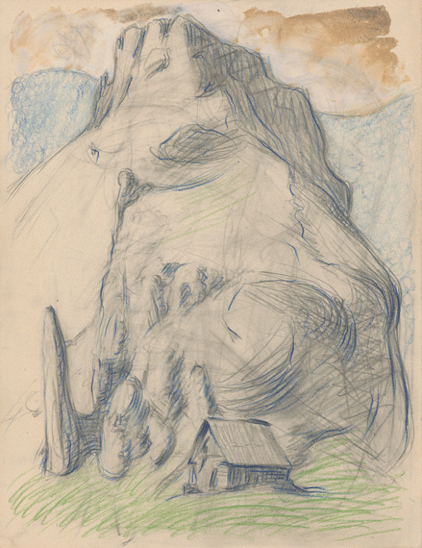 Milan Thomka Mitrovský – Drevená chalupa pod skalami v Rajci 