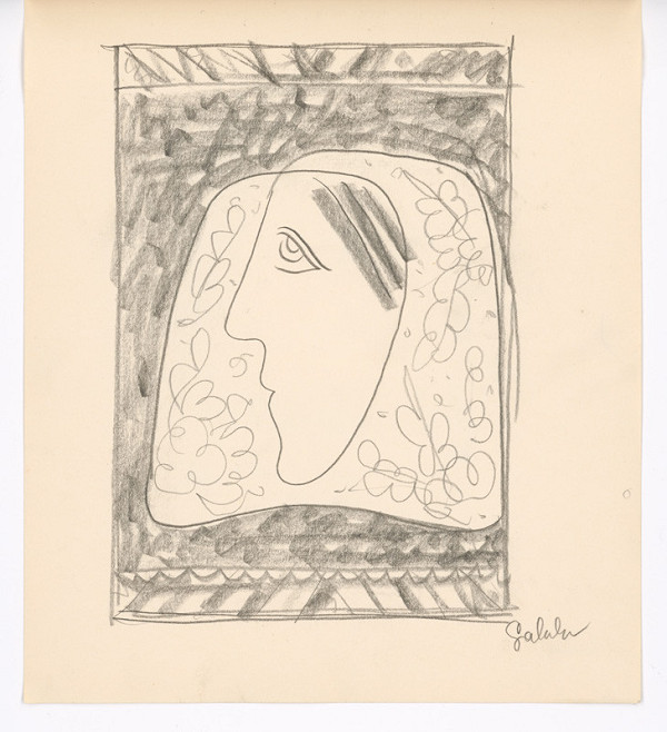 Mikuláš Galanda – Hlava ženy v kvetovanej šatke 