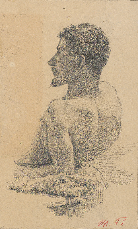 Milan Thomka Mitrovský – Ležiaci mužský akt - do pása 