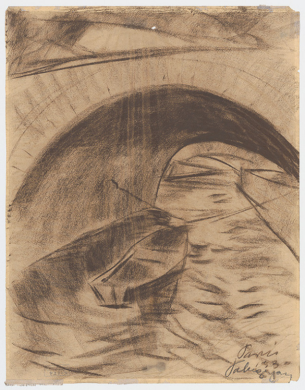 Zolo Palugyay – Čln na Seine pod mostovým oblúkom 