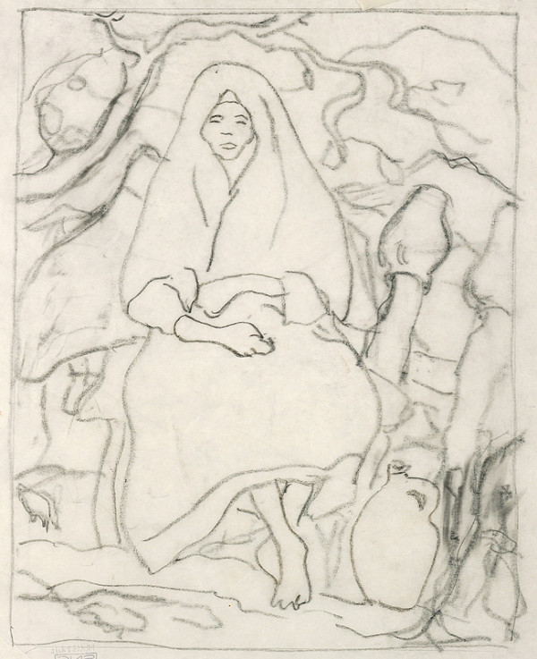 Zolo Palugyay – Sediaca žena s džbánom 