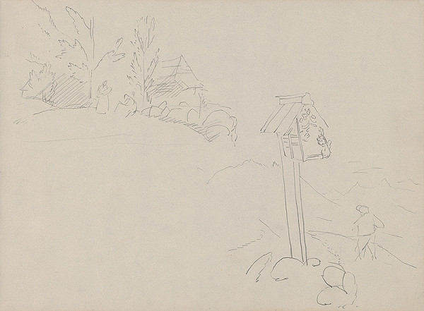 Ján Novák – Lesná krajina s krmníkom  