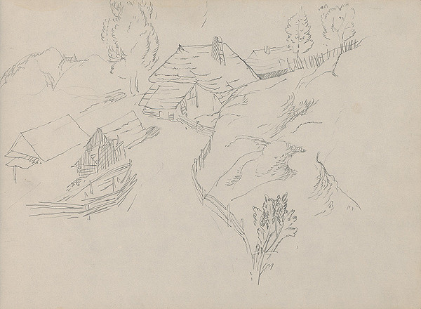 Ján Novák – Krajina s chalupami (lazy) 