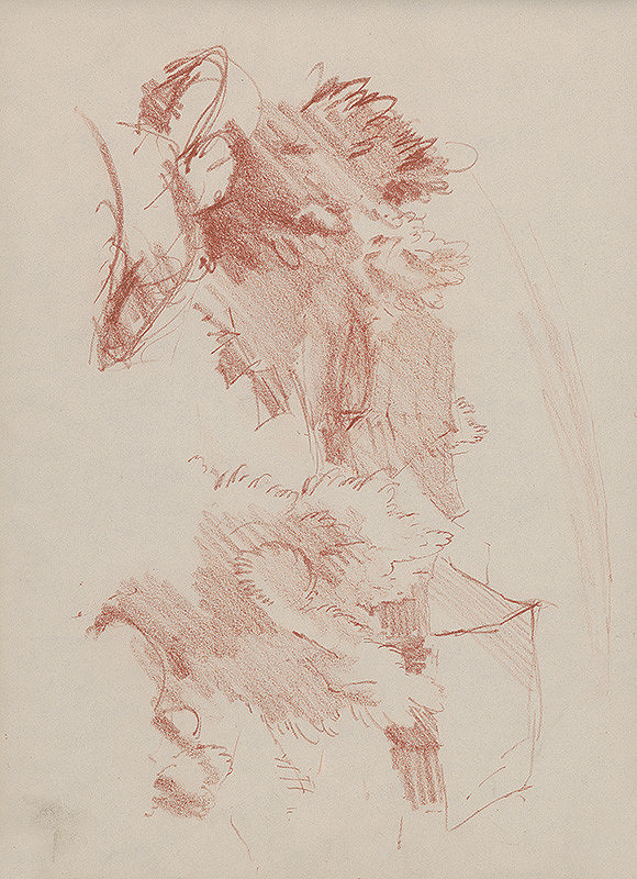 Ján Novák – Lesná krajina s chatou  