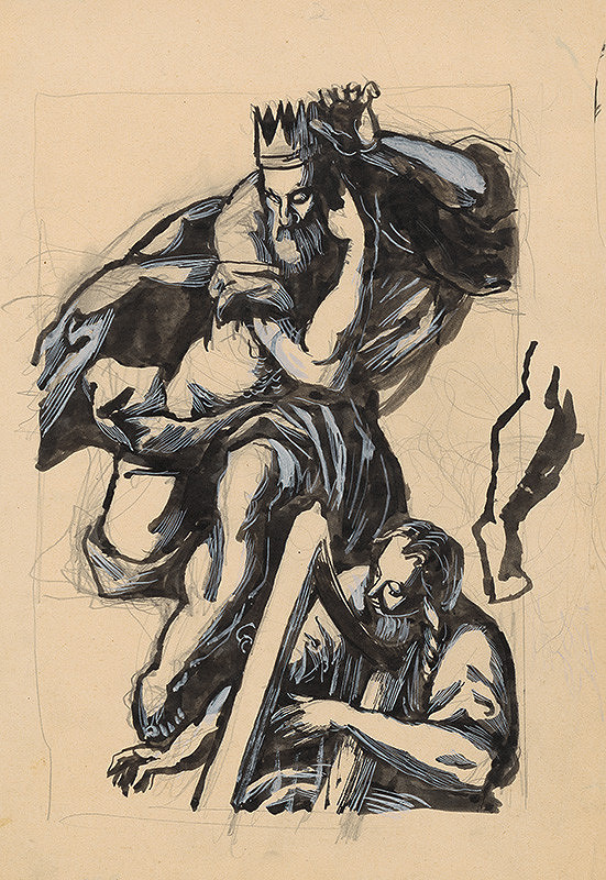 Ján Novák – Žena hrajúca na harfe 