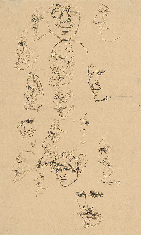 Ladislav Mednyánszky – Štúdia mužských a ženských tvárí 