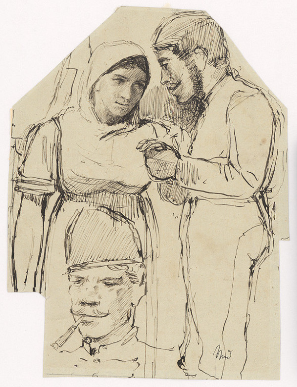 Ladislav Mednyánszky – Štúdia sedliackeho páru 