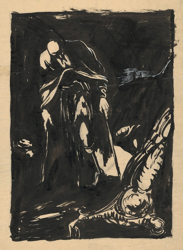 Ján Novák – Kráčajúci muž o barlách s dlhou bradou 