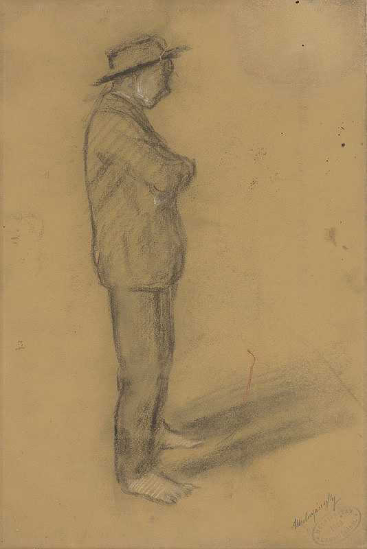 Ladislav Mednyánszky – Study of a Standing Man in a Hat 