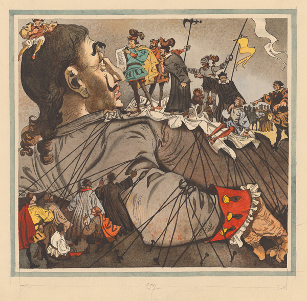 Vincent Hložník – Gulliver poviazaný v zemi trpaslíkov 