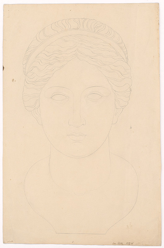 Ján Pálka – Štúdia ženského poprsia podľa antického odliatku 