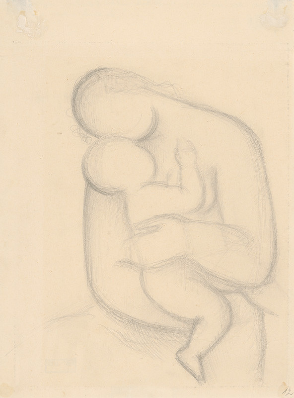 Mikuláš Galanda – Mother with Child in her Arms - Study for the Painting Mother - Seated 