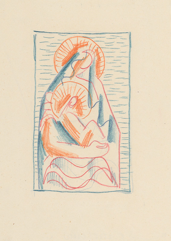 Mikuláš Galanda – Sketch for Madonna and Child in her Lap 
