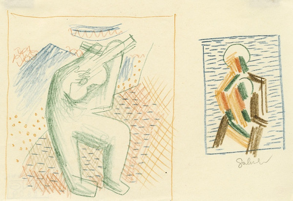 Mikuláš Galanda – Muž hrajúci na gitare a Madona s dieťaťom 