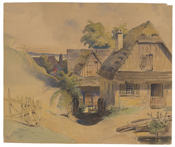 Friedrich Carl von Scheidlin – Motív z rakúskej dediny 