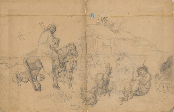 František Zvěřina – Pastieri - Dedinská idyla 