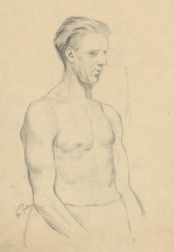 Štefan Polkoráb – Study of Male Nude - From Waist Up 